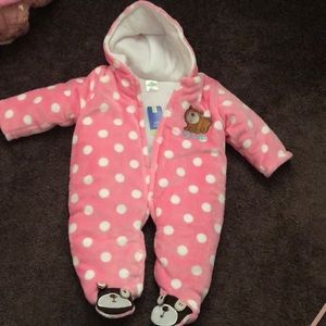 Baby girl pink snow suit